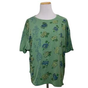 Free People We The Free Nina Boheme Printed Tee Women’s S Oversized Floral Boho